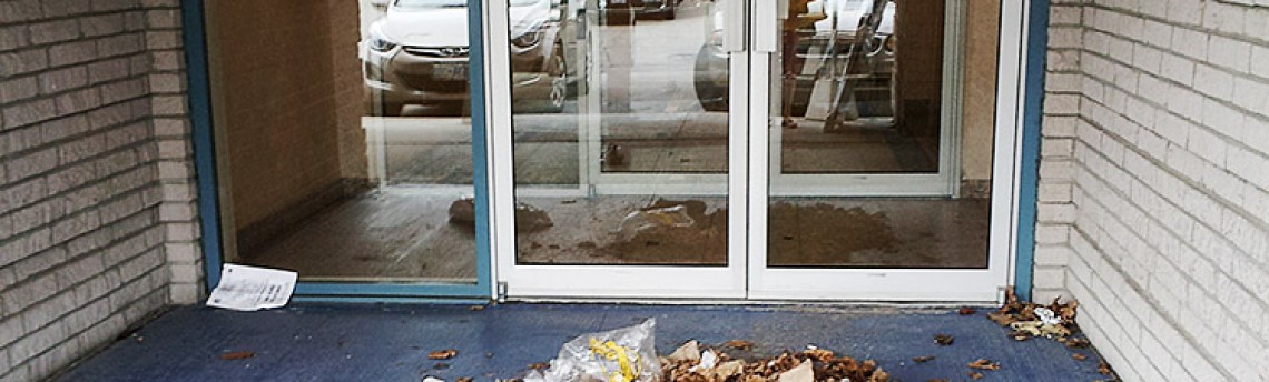 Garbage at the main entrance